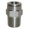 Push in fitting stainless steel AISI 316L straight male R1/4"x4mm tube
